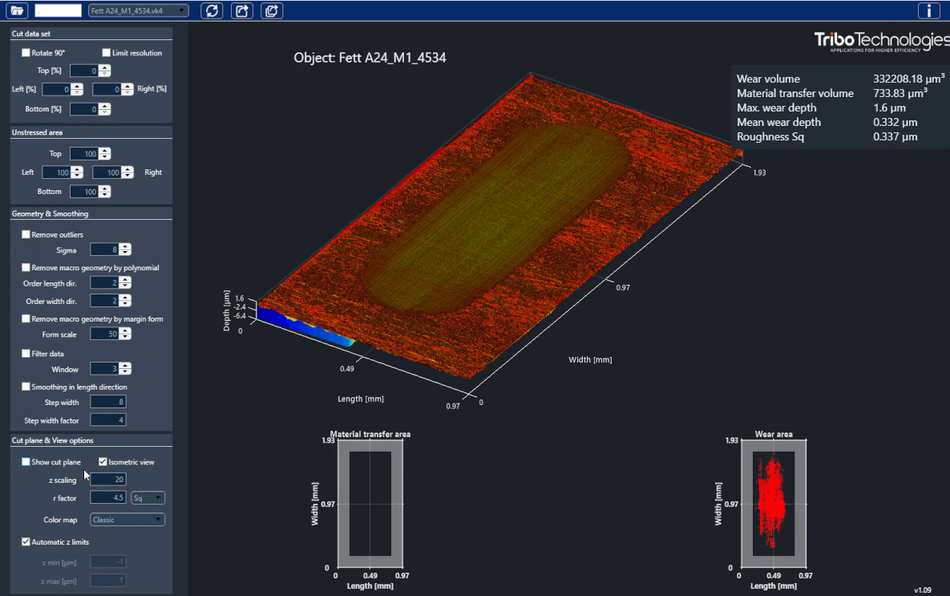 3D - Wear Analysis Software - Wear Analyser - Platform Independent